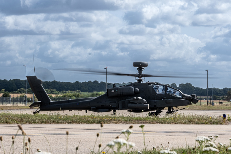 UK AH-64E Apache E-model on static display at RIAT.